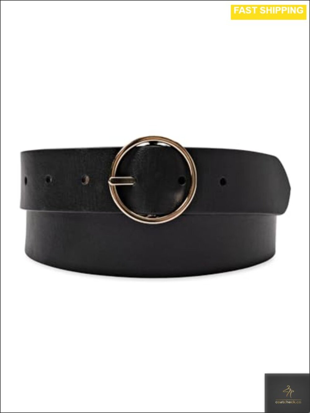 Reversible Leather Belt with Circular Centerbar Buckle 1.25" Adjustable 7 Holes